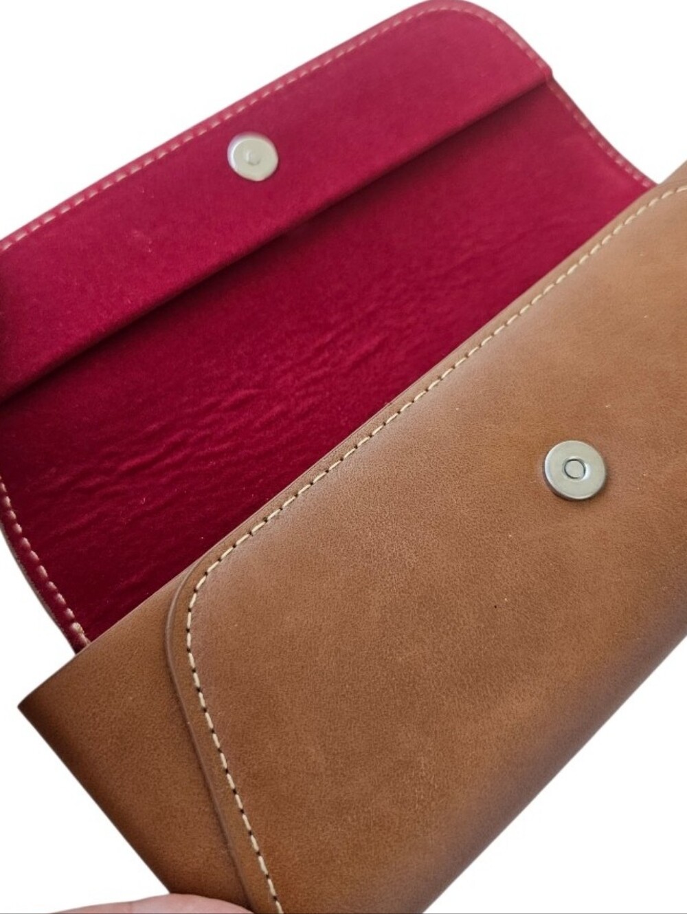 Ben Sherman Brown Leather Sunglasses Case with Contrast Stitching - Picture 3 of 7